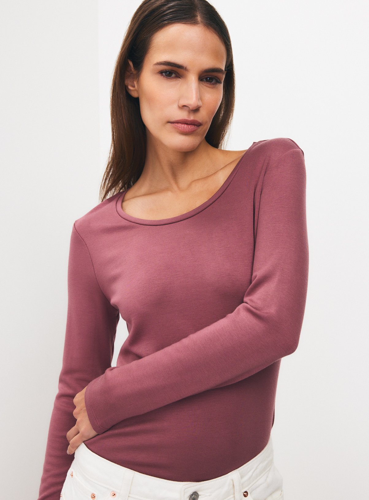 Dark Pink Thermal Long Sleeve Top XL - Image 1 thumbnail